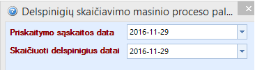 skaiciuoti delspinigius